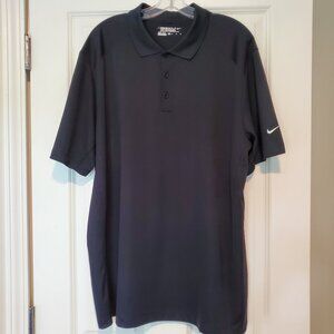 Nike Golf Tour Performance Dri-Fit Black Polo Shirt Mens XL - Mint Condition